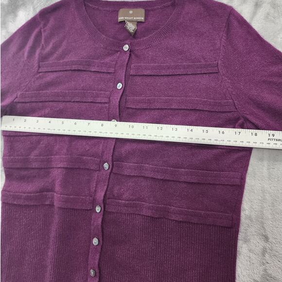 Fenn Wright Manson Sweater Women L Purple Angora Wool Blend Crop Sleeve Cardigan - Picture 6 of 8
